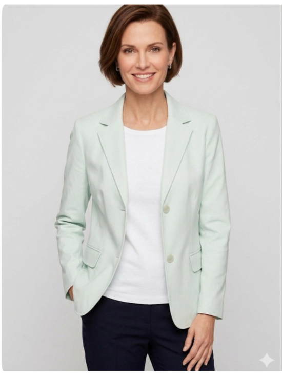 Talbots Jackets & Blazers - Talbots Petite Stretch Light Green Blazer 14P